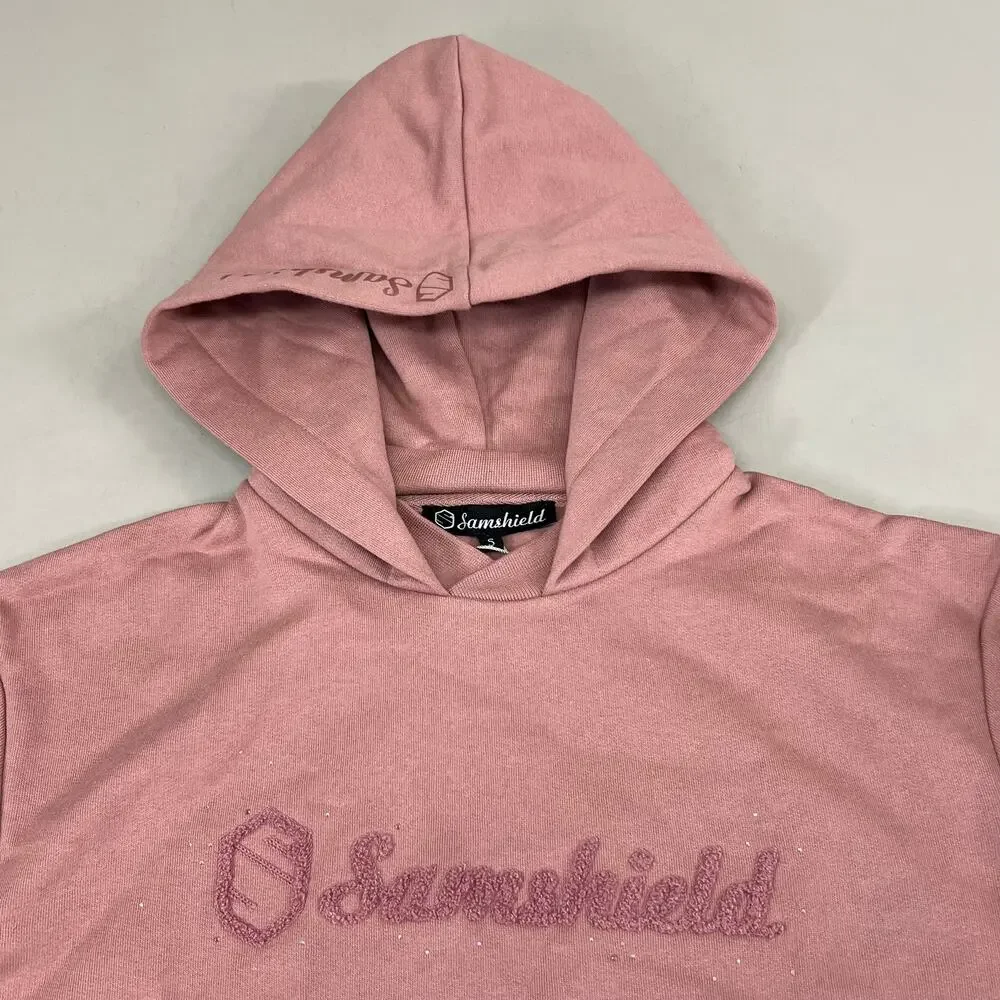 SAMSHIELD Camilla Equestrian Hooded Women's Sweatshirt Sz S Blush Pink - Picture 2 of 11